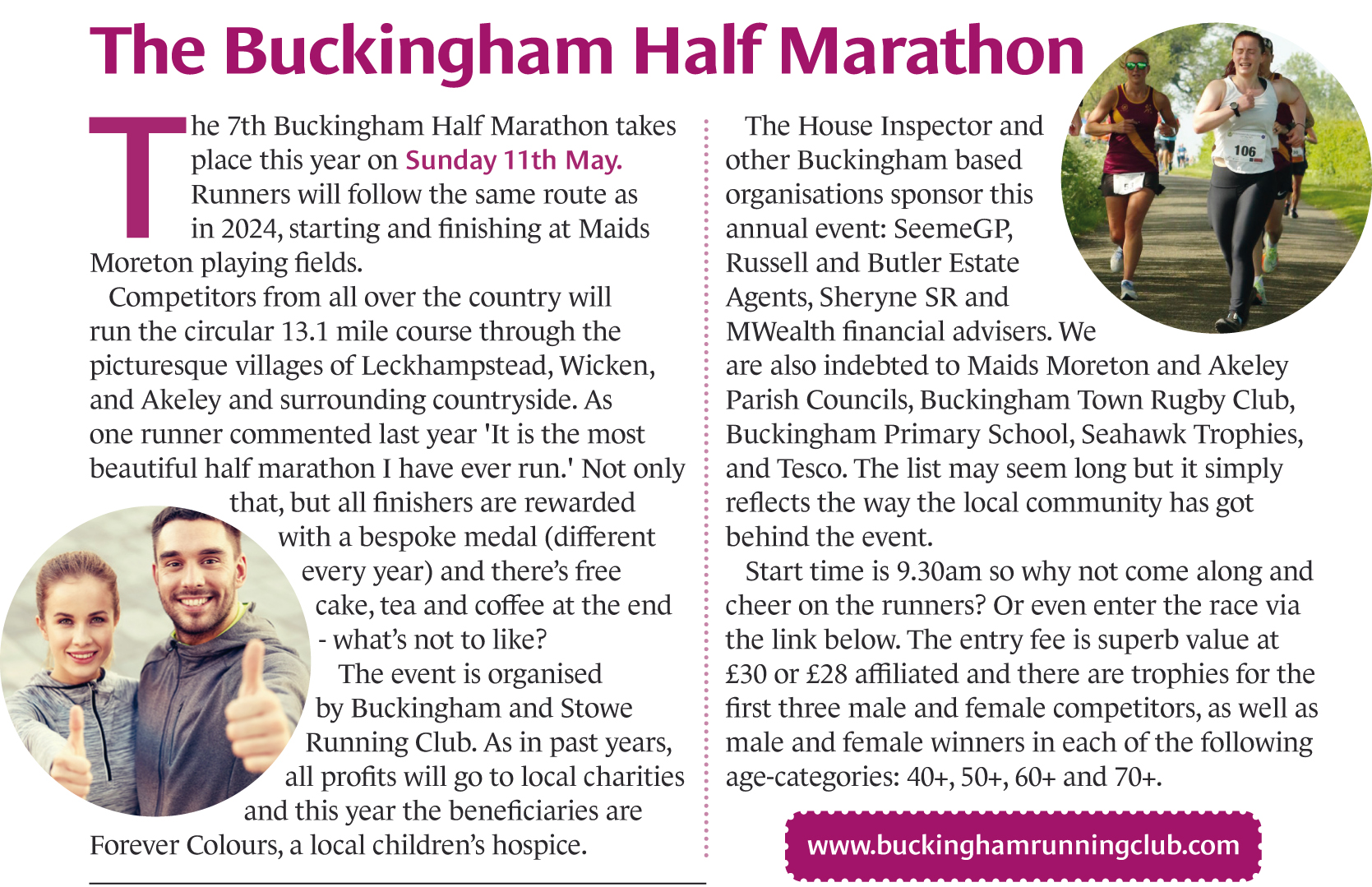 Buckingham Half Marathon AprMay25
